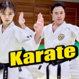 Karate girl  learns a very rare “Kata” from Okinawa Karate.