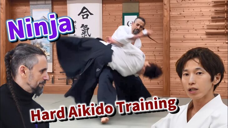 Ninja master does hard Aikido training