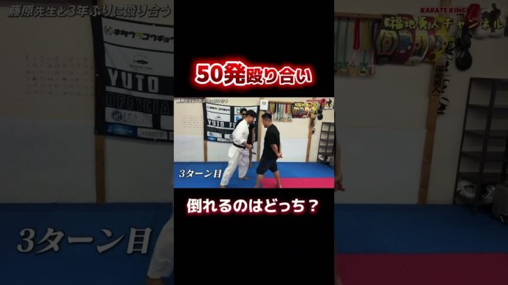 達人と50発殴り合ったらどっちが最後まで立ってられるのか？ #格闘技 #突き技 #達人
