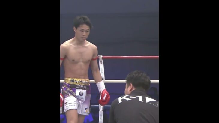 池田 幸司の鋭い膝蹴りが炸裂！たまらずダウン！